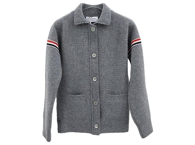 Thom Browne Work Jacket aus Woll-Kaschmir-Baumwoll-Loopback Hellgrau