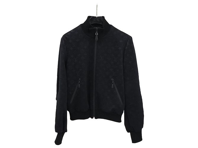 Louis Vuitton Giacca con zip e monogramma ricamato Argento