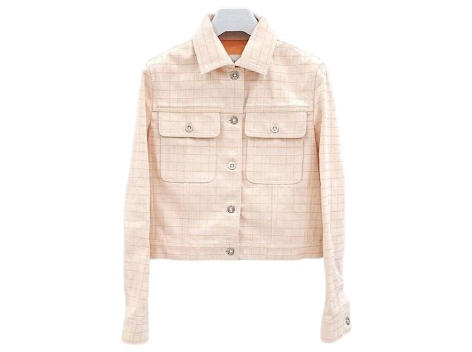 Hermès Chaqueta de algodón Tatter Sal Check Blanco