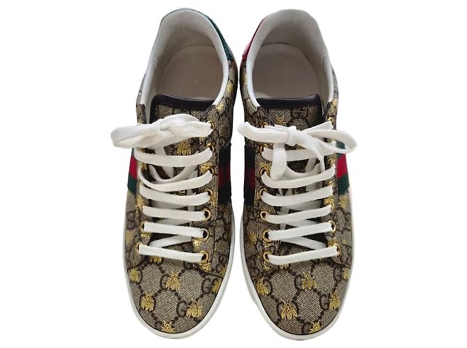 Gucci Baskets Ace GG Supreme Bi Marron