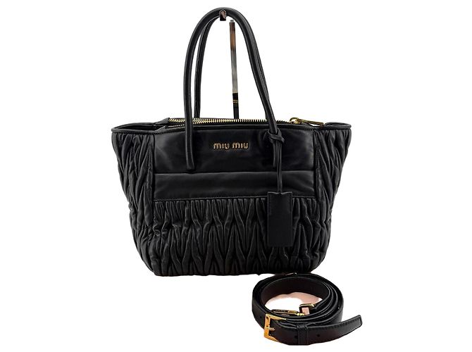 Miu Miu Borsa a tracolla Matelassé Napa Nero