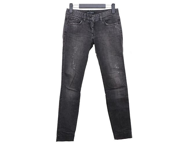 Dolce & Gabbana Slim Fit Damaged Jeans Castaño