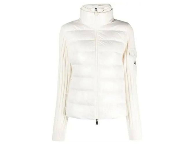 Moncler Wollcardigan mit Logo-Patch und Steppung