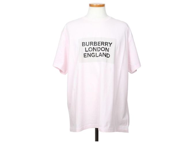 Burberry Oversized T-Shirt aus Stretch-Baumwolle mit rosa Logo-Print Pink