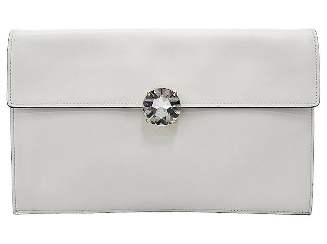 Miu Miu Kristall-Clutch Weiß