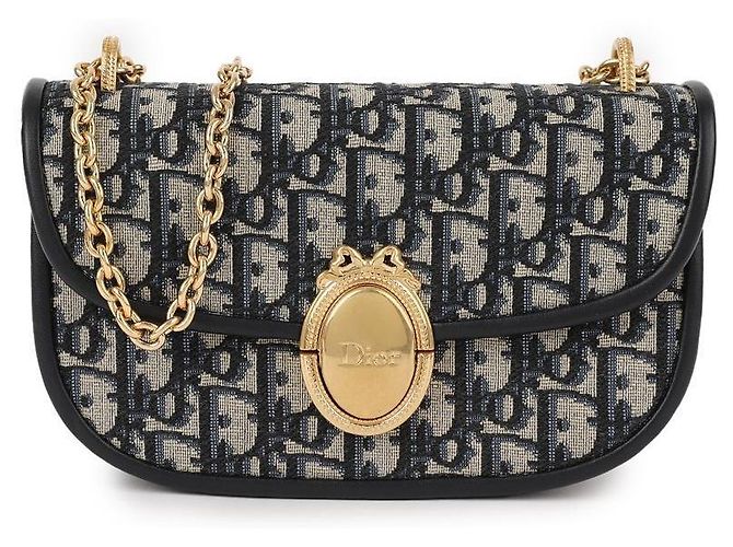 Dior Bolsa de corrente Small com aba Médallion Azul