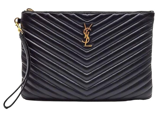 Saint Laurent Monogram Clutch New Medium Schwarz
