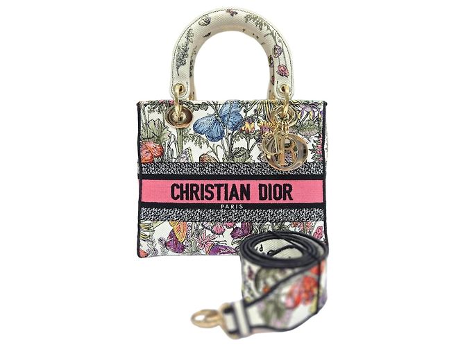 Dior Borsa Tote e Borsa a Tracolla Lady Delight Medium Bianco