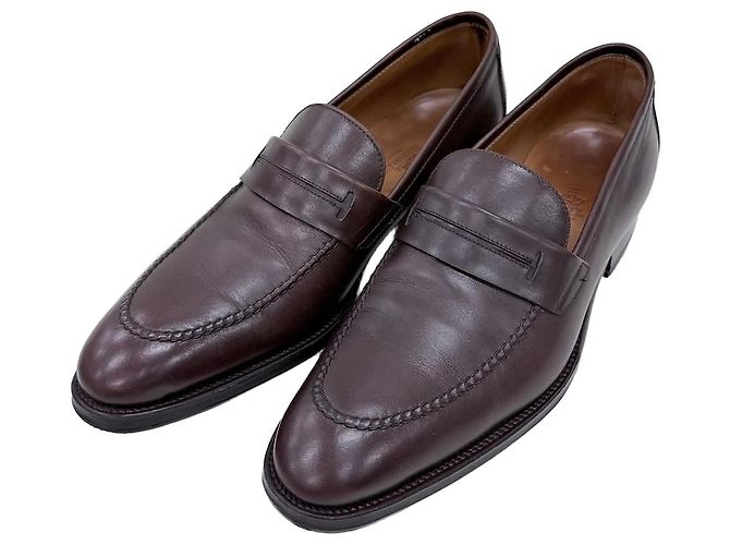 Hermès Mocassini in pelle marrone scuro