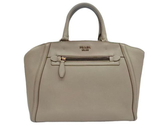 Prada Saco Tote City em couro Marrom