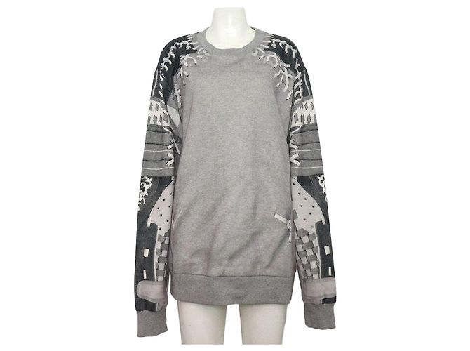 Givenchy Unisex Fleece-Sweatshirt mit Baseball-Print Silber