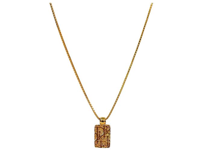 Dior Collana Placca Oblique Oro D'oro 