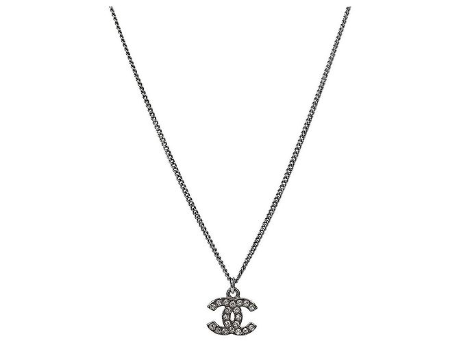 Chanel Colar Cubic CC Silver Prata