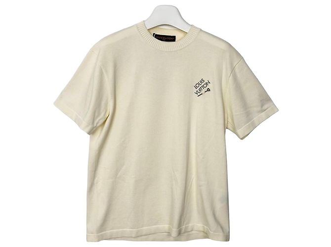 Louis Vuitton T-Shirt mit kurzen Ärmeln Größe Cream Weiß