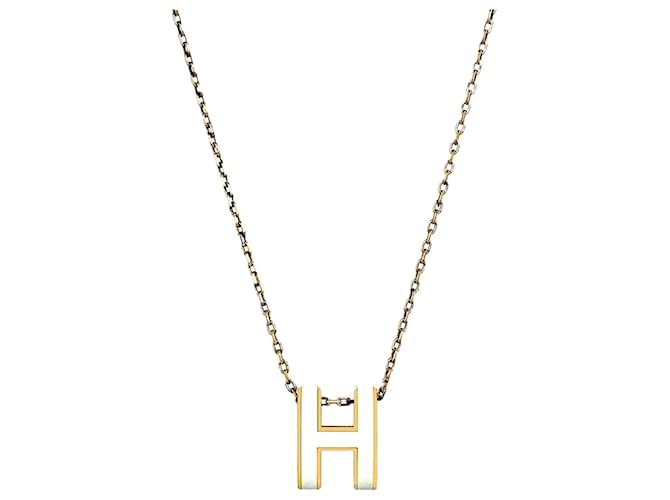 Hermès Colar com Pendente Blang Gold Dourado 