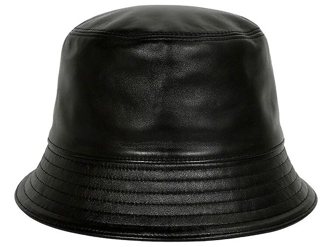 Prada Nappa Leather Bucket Hat XL Black
