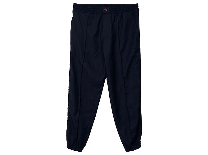 Kiton Pantalones casuales con cordón y raya lateral Navy Azul