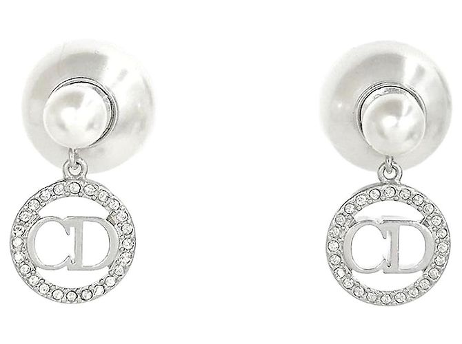 Dior Orecchini Tribal CD Crystal Logo Bianco 
