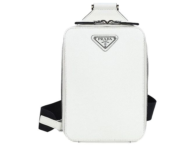 Prada Bolso de piel Saffiano Blanco