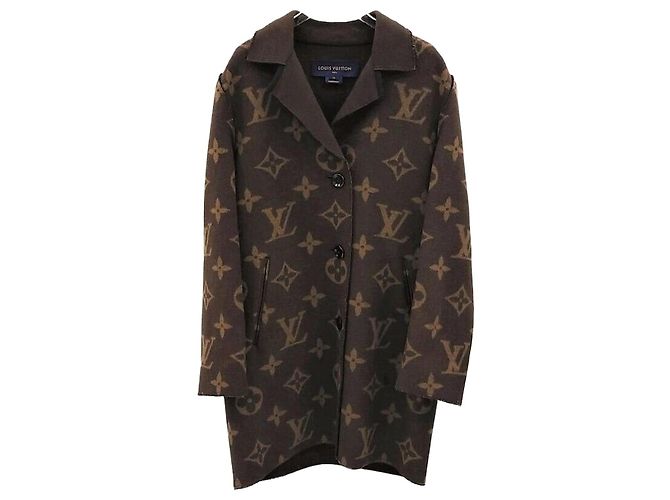 Louis Vuitton Low Edge Detail Monogram Coat Black