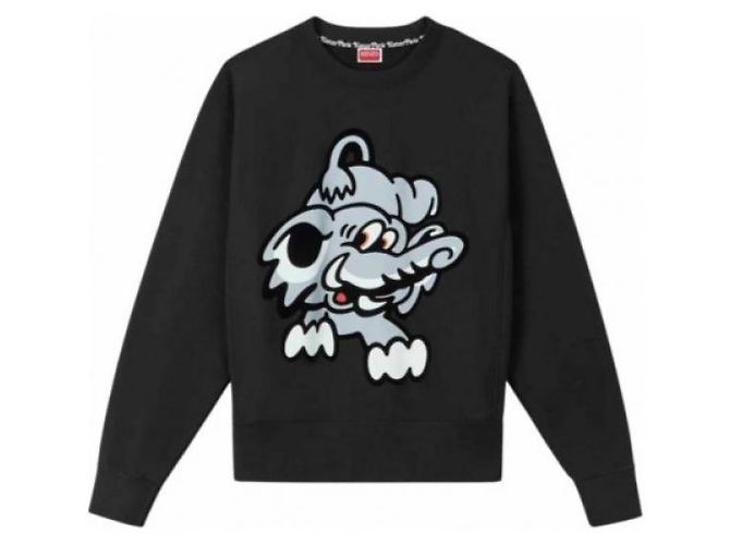 Kenzo Baumwoll-Sweatshirt Schwarz 