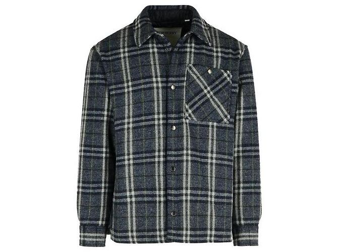 Burberry Wool Overshirt Blue
