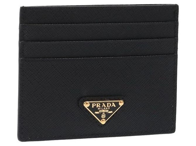 Prada Tarjetero Triangle de Saffiano Negro