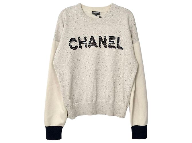 Chanel Maglia in cashmere e cotone Bianco 