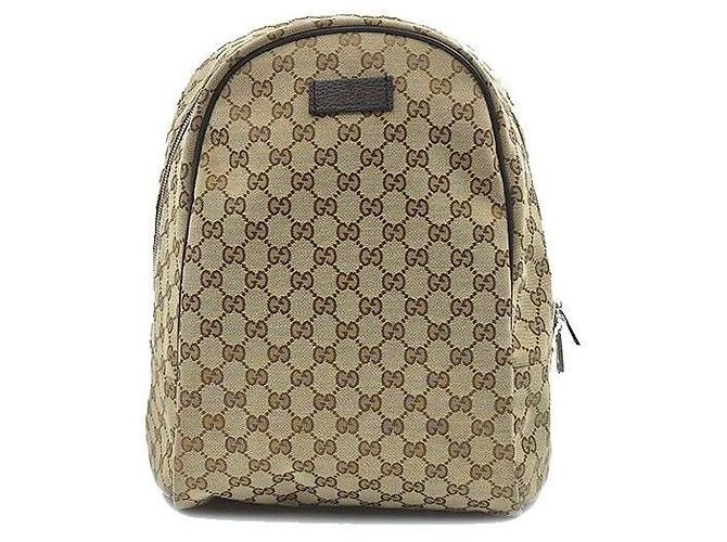 Gucci Canvas Backpack Brown