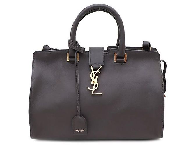 Saint Laurent Cabas Small Tote and Shoulder Bag Marron