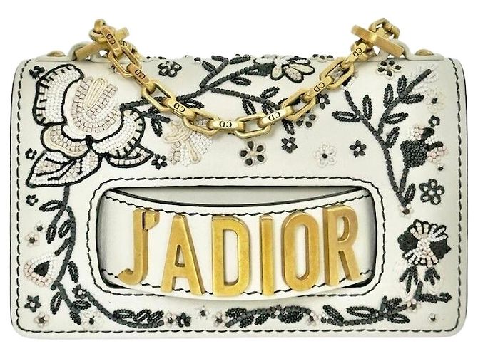 Dior Bolsa de aba com corrente Branco