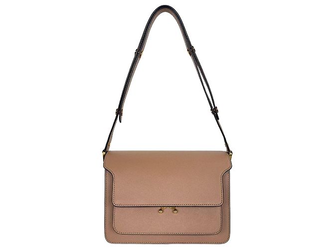Marni Borsa Trunk in Saffiano Medium Marrone 