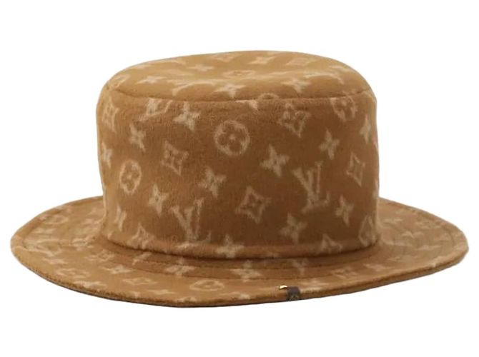 Louis Vuitton Cappello Bucket in lana Monogram Marrone