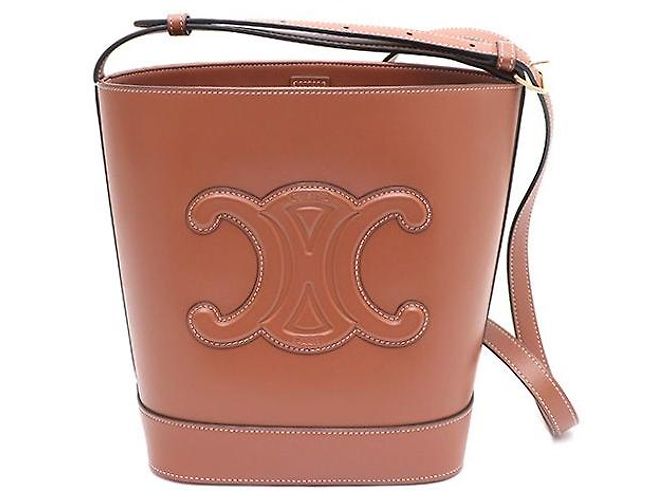 Céline Picca borsa secchiello e borsa a tracolla Triomphe Turt Marrone 
