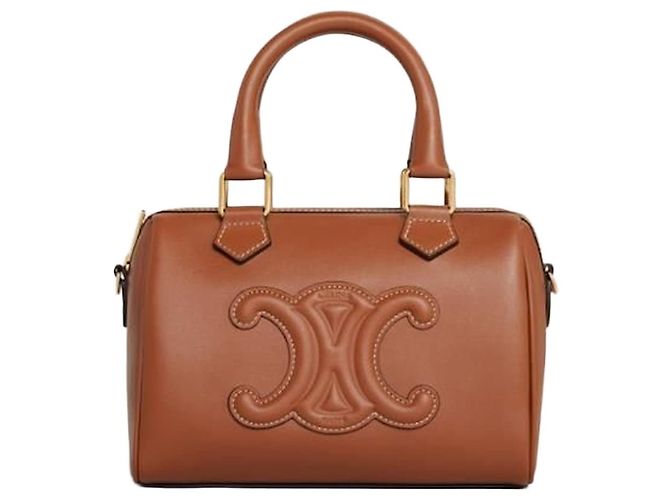 Céline Small Boston en veau souple marron