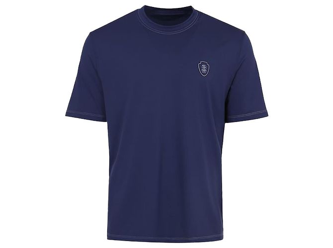 Brunello Cucinelli Abio Signature Logo T-Shirt Blau