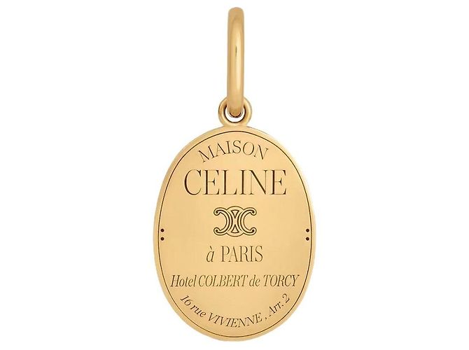 Céline Medaglione finitura oro ottone D'oro