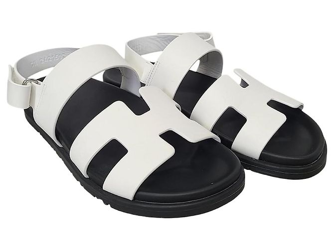 Hermès Sandali Genius in pelle di vitello bianca Bianco