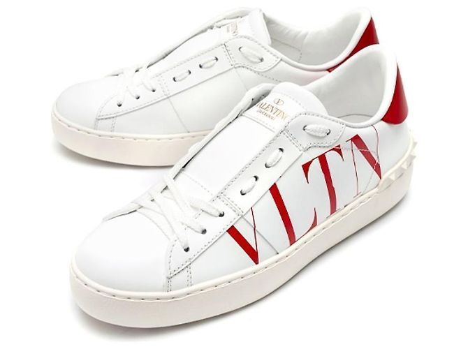 Valentino Baskets pour femmes avec logo ouvert caché Rouge