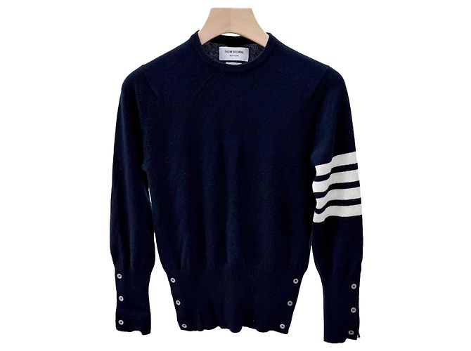 Thom Browne Kaschmir-Strickpullover für Damen Navy Blau 