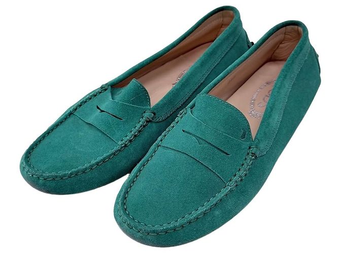 Tod's Mocassins Penny en daim vert