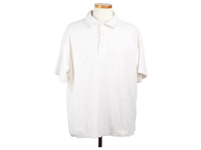 Dior Oblique Jacquard-Frottee-Polo XL Weiß