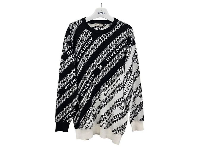 Givenchy Pull en maille avec imprimé logo chaîne Multicolore