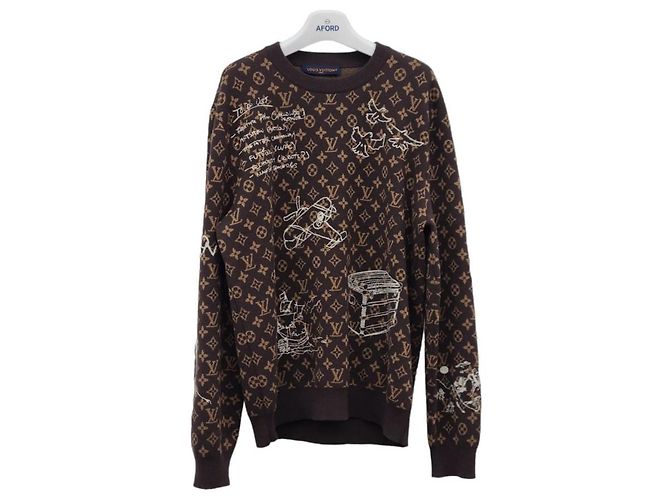 Louis Vuitton Bestickter Strick Schwarz 