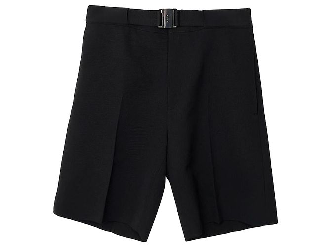 Givenchy Calças de Lã com Fivela Pretas Preto