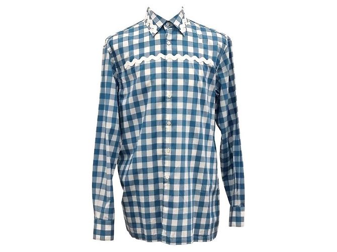 Prada Camicia in cotone bianca da uomo Blu