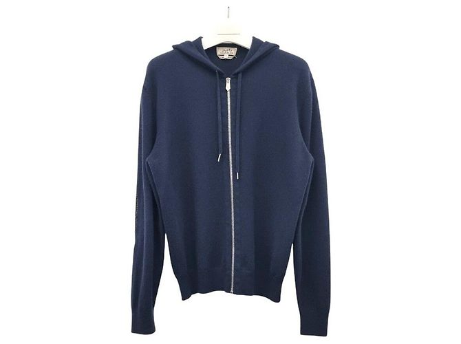 Hermès Giacca con cappuccio e zip in cashmere Nero