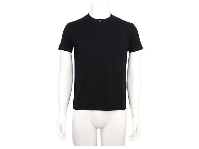 Givenchy T-Shirt Unisex en Coton Noir avec Mini Logo Brodé
