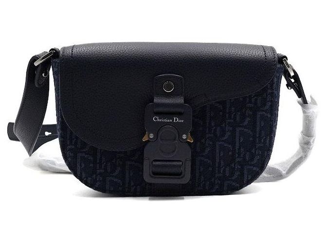 Dior Borsa a tracolla mini con patta Saddle Multi Navy