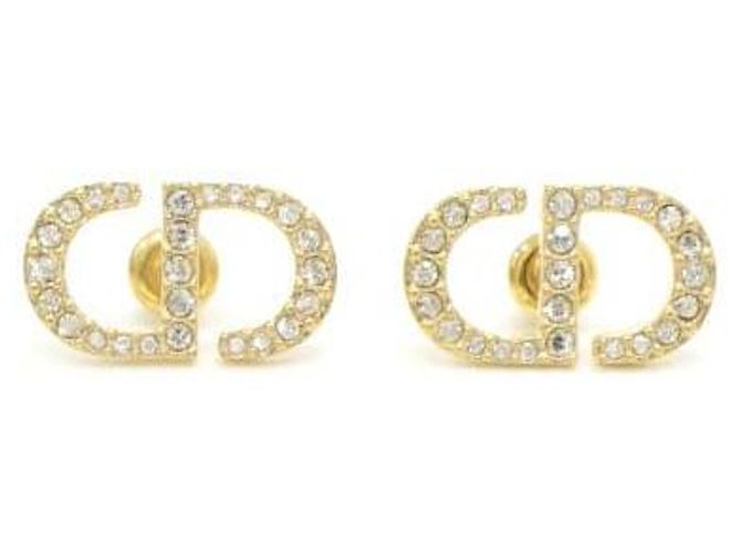 Dior Boucles d'oreilles Petit CD Crystal Gold Doré